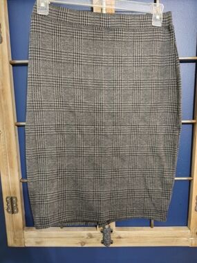 HALARA Gray Plaid Pencil Skirt